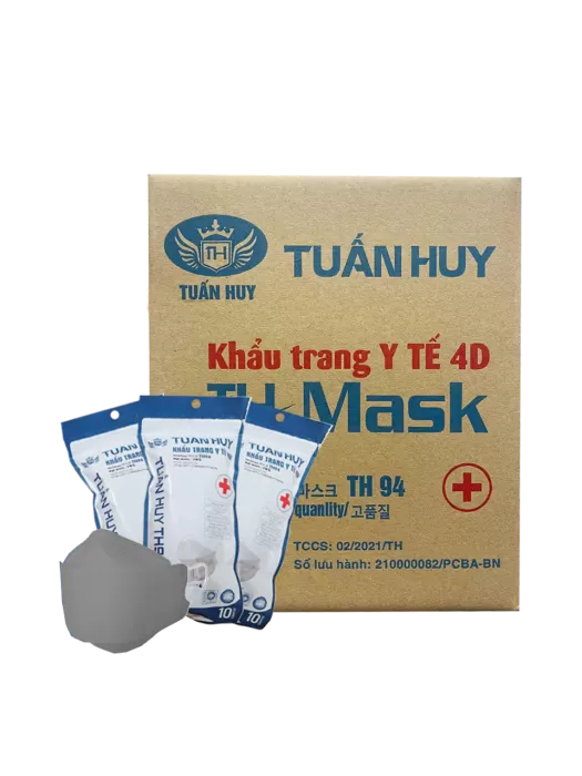 Khẩu Trang KF94 Tuấn Huy Xám Thùng 300 Cái
